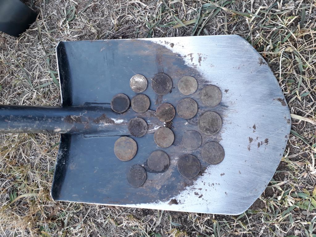 Лопата с монетами