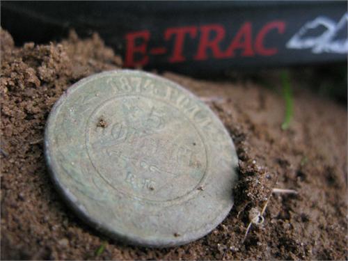5 коп 1874 г. Найдена у Церкви «Порели» металлодетектор E-Trac.