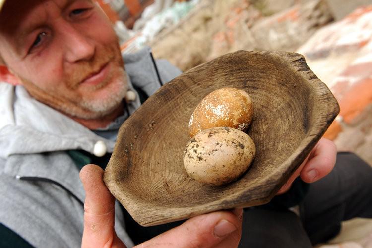 Кроме монет археологи нашли в средневековых туалетах два полностью сохранившиеся куриных яйца и деревянную посуду