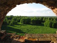 Вид с часовни. Церковь «Порели», Кировская область. Июнь 2009.