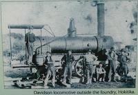 6-7 паровоз Davidson  locomotive полноприводный стоит прямо у тарассы Новая Зеландия
