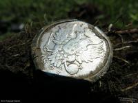 Бурятское украшение  серебряная монета 20 коп 1823 года в обичайке находки краеведов кладоискателей в Понамарева