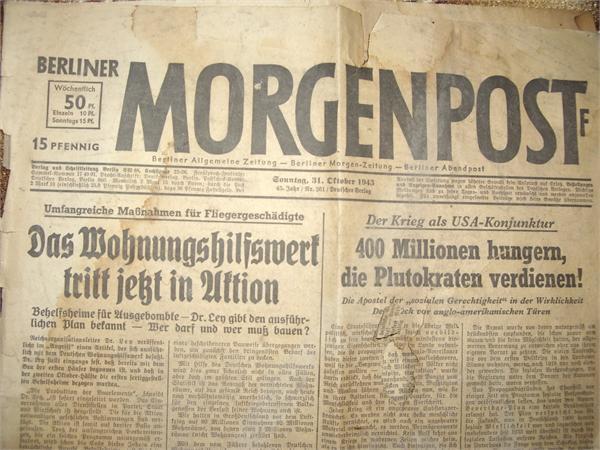 Газета 3-го Рейха от 30.10.1943 года