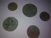 3монеты Николая2(номинал 1 и 5 копеек), Александр1(1 и 2 копейки)