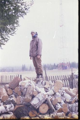 на даче