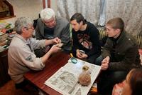 Камень с видимым вкраплением микросхем. Возраст камня 450 млн.лет