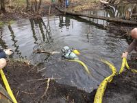 Работа водолазов ПСС с мини зем-снарядом