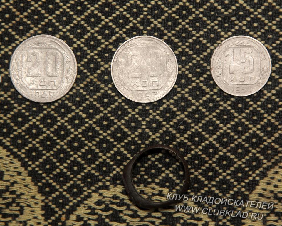 Монеты СССР и медное колечко